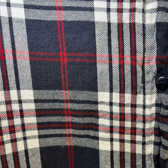 ASOS Plaid Button Up Longsleeve Ruffle Smock Dress Size 16 - Picture 6 of 7